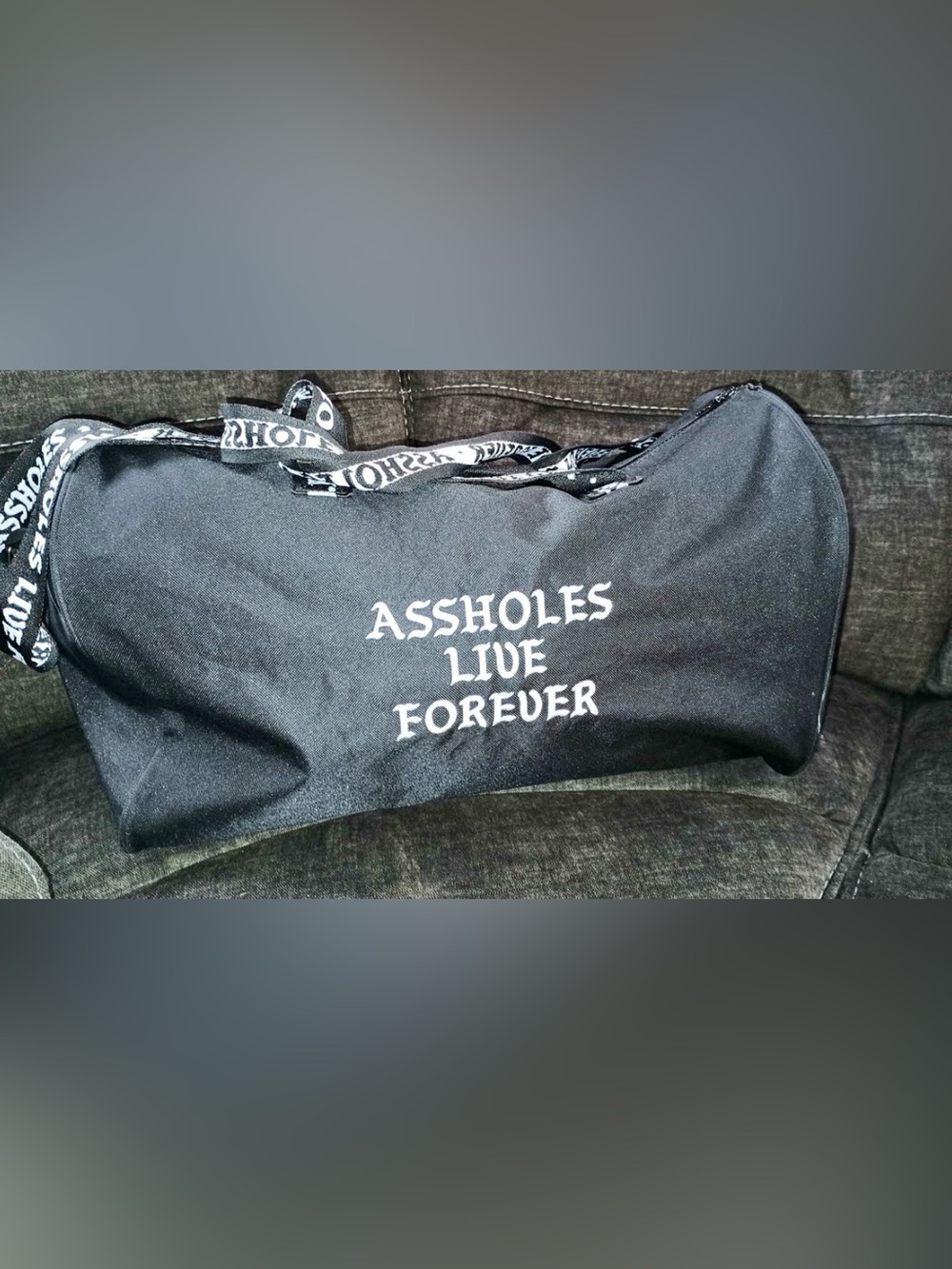 NWT Assholes Live Forever Drug Money Duffel Bag